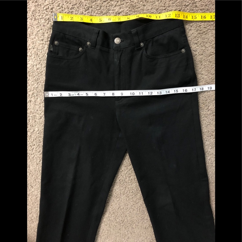Lauren Jeans Co Denim Pants size 4P Stretchy Straight casual black - Picture 4 of 11